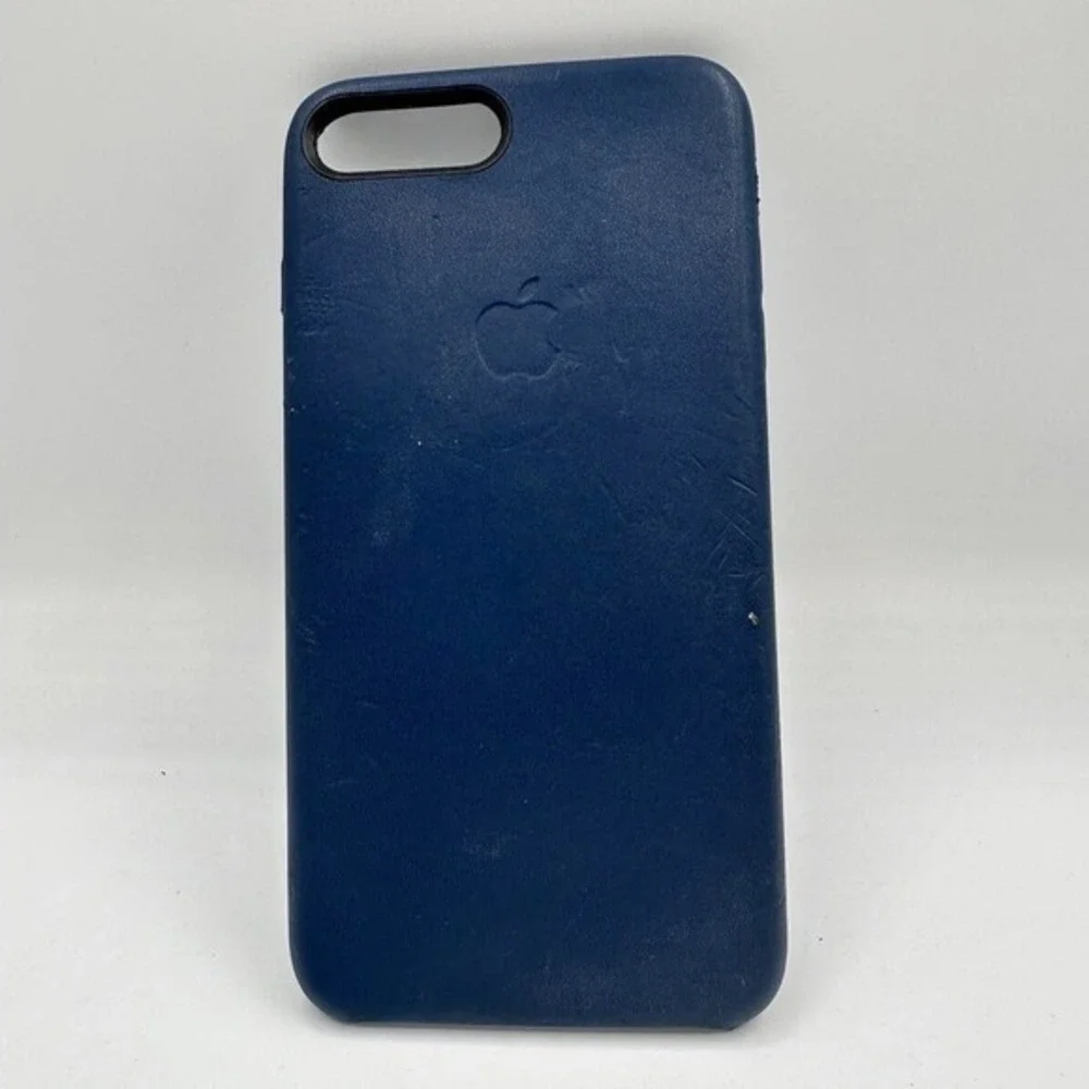 Apple iPhone 7 Plus 8 Plus Leather Case Midnight Blue Genuine Leather Vintage 33